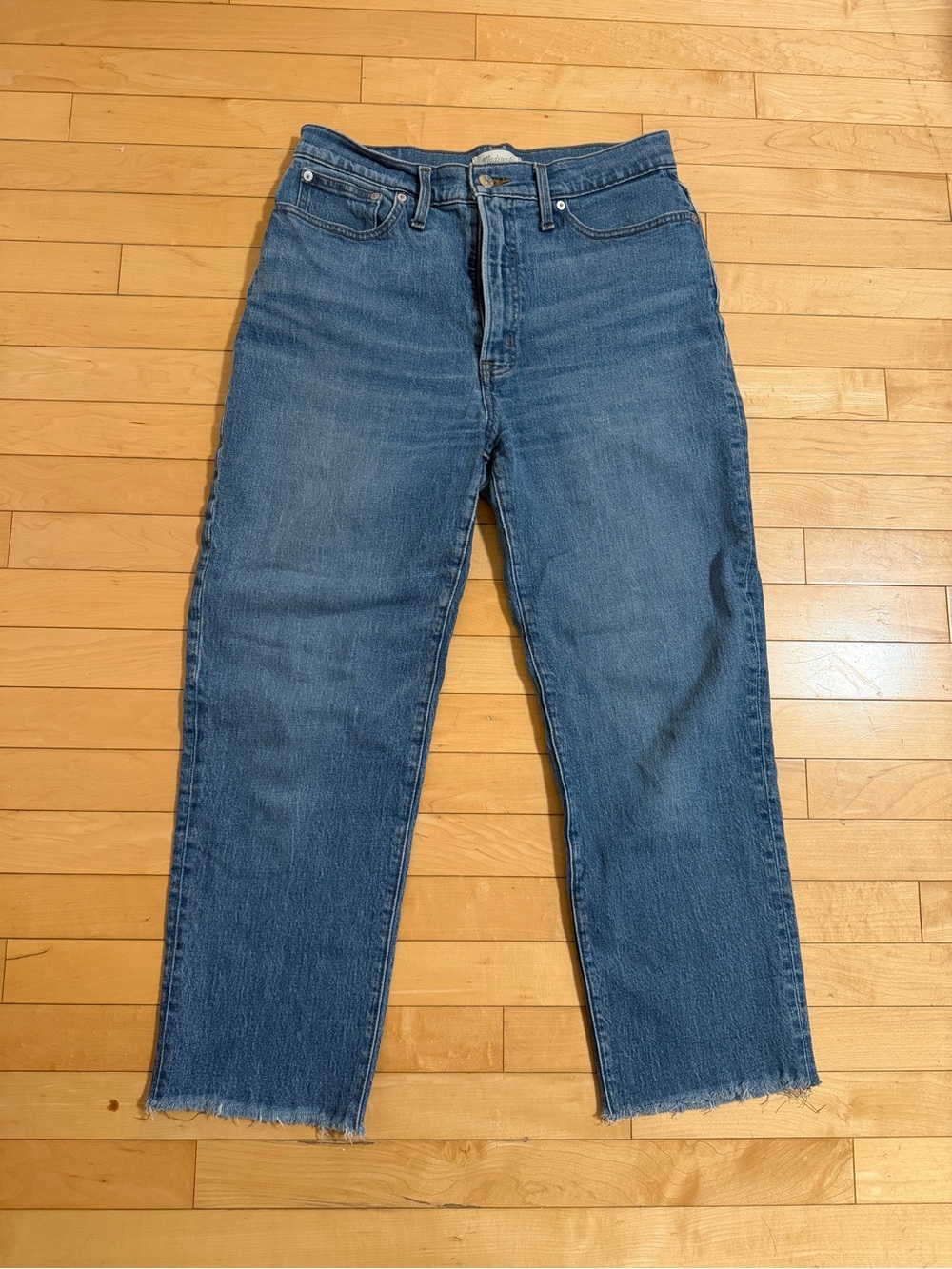 Madewell The Perfect Vintage Jeans Size 30 High Rise Straight Raw Hem